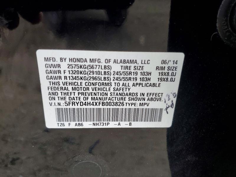 Aukcja sprzedaży 2015 Acura Mdx, vin: 5FRYD4H4XFB003826, numer aukcji: 75768695