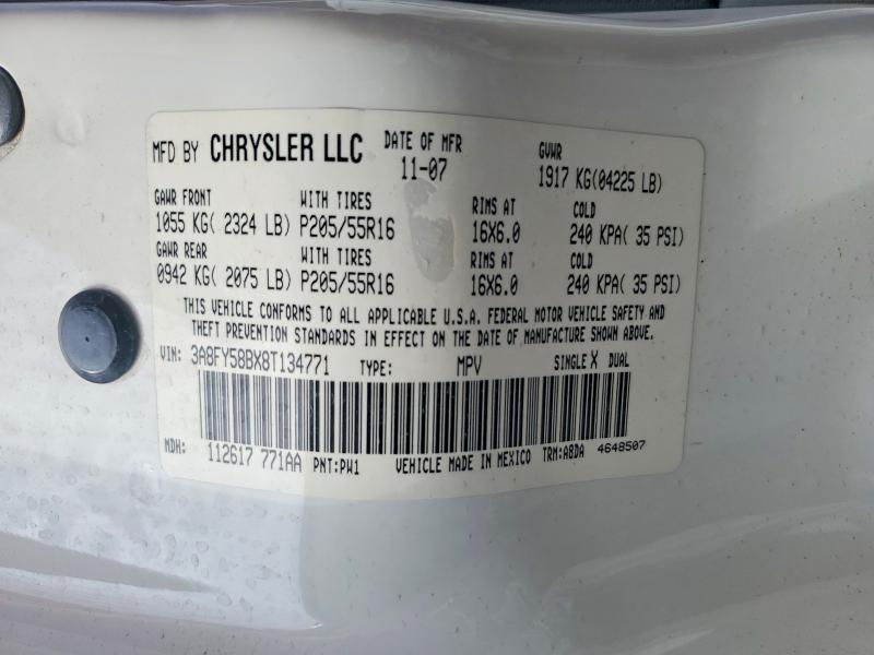 2008 Chrysler Pt Cruiser მანქანა იყიდება აუქციონზე, vin: 3A8FY58BX8T134771, აუქციონის ნომერი: 79262745