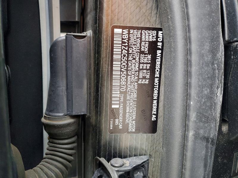 Продажа на аукционе авто 2016 Bmw I3, vin: WBY1Z4C50GV506870, номер лота: 78445135