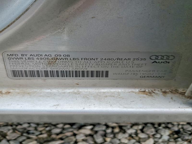 Aukcja sprzedaży 2009 Audi A4, vin: WAUSF78K19N021779, numer aukcji: 77804695