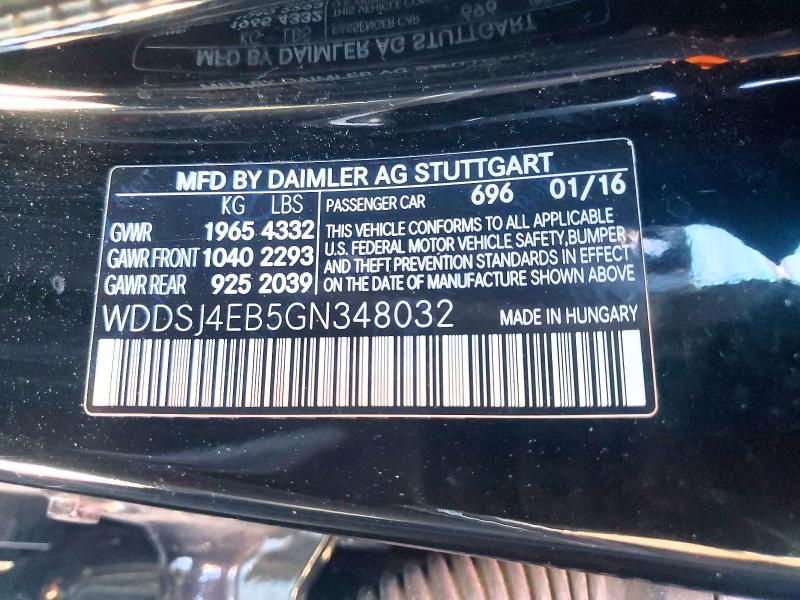 2016 Mercedes-benz Cla მანქანა იყიდება აუქციონზე, vin: WDDSJ4EB5GN348032, აუქციონის ნომერი: 78091275