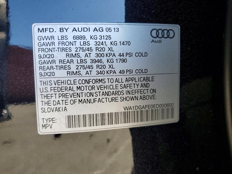 Продажа на аукционе авто 2014 Audi Q7, vin: WA1DGAFE0ED000600, номер лота: 76555085