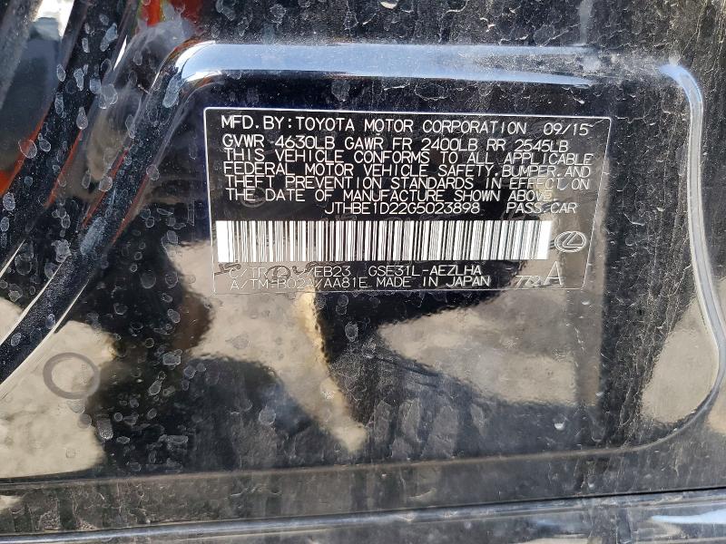 Aukcja sprzedaży 2016 Lexus Is, vin: JTHBE1D22G5023898, numer aukcji: 72612535