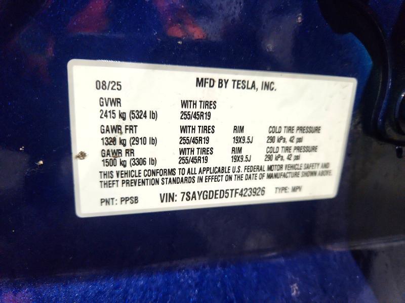 Продажа на аукционе авто 2026 Tesla Model Y, vin: 7SAYGDED5TF423926, номер лота: 76007215