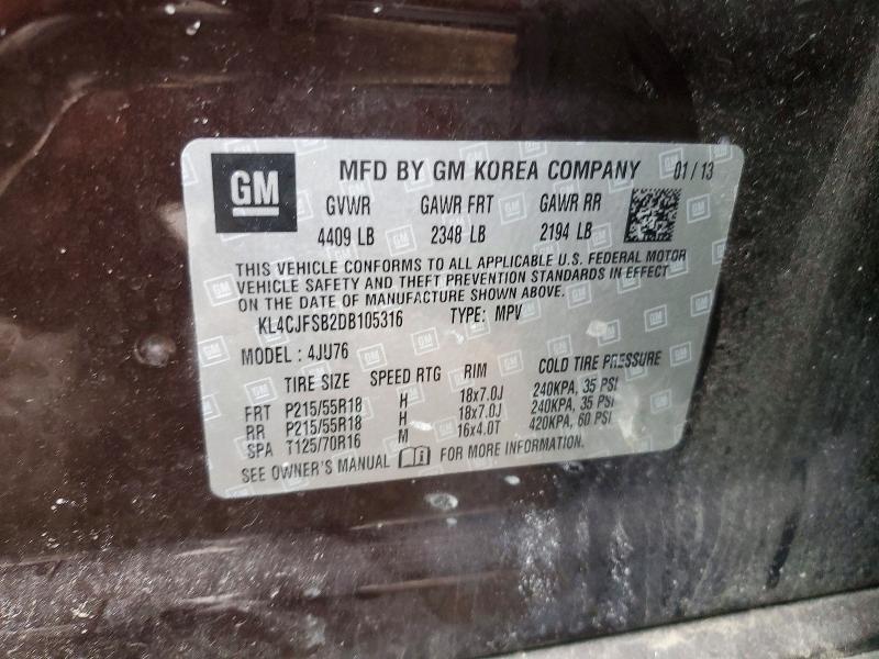 Aukcja sprzedaży 2013 Buick Encore, vin: KL4CJFSB2DB105316, numer aukcji: 76383195