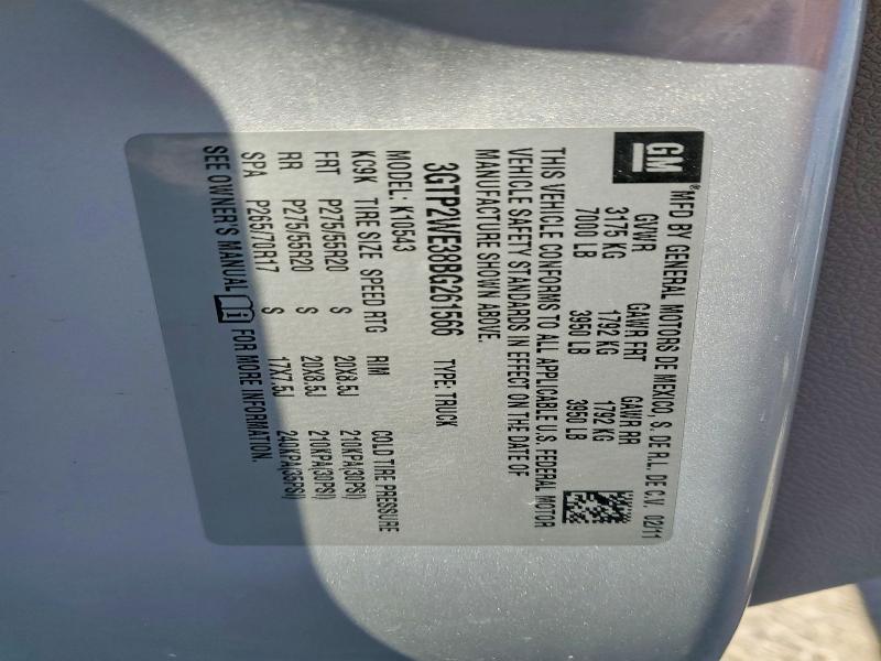 Aukcja sprzedaży 2011 Gmc Sierra, vin: 3GTP2WE38BG261566, numer aukcji: 79100525