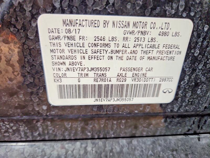 Продажа на аукционе авто 2018 Infiniti Q50, vin: JN1EV7AP3JM355057, номер лота: 78073855