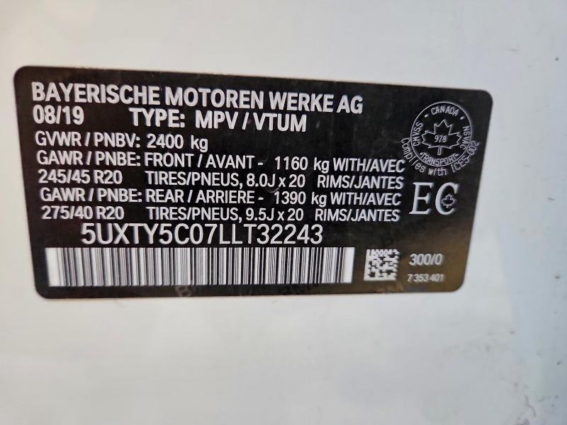 2020 Bmw X3 Xdrive3 მანქანა იყიდება აუქციონზე, vin: 5UXTY5C07LLT32243, აუქციონის ნომერი: 75445675