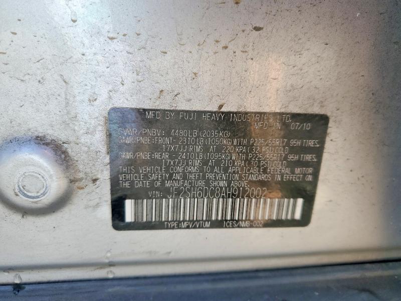 Продажа на аукционе авто 2010 Subaru Forester, vin: JF2SH6DC8AH912002, номер лота: 76006485