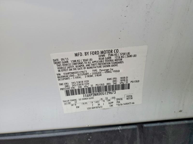 2014 Ford Taurus მანქანა იყიდება აუქციონზე, vin: 1FAHP2MK0EG129673, აუქციონის ნომერი: 73058895