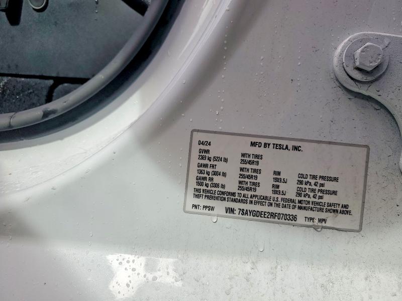 Aukcja sprzedaży 2024 Tesla Model Y, vin: 7SAYGDEE2RF070336, numer aukcji: 77371615