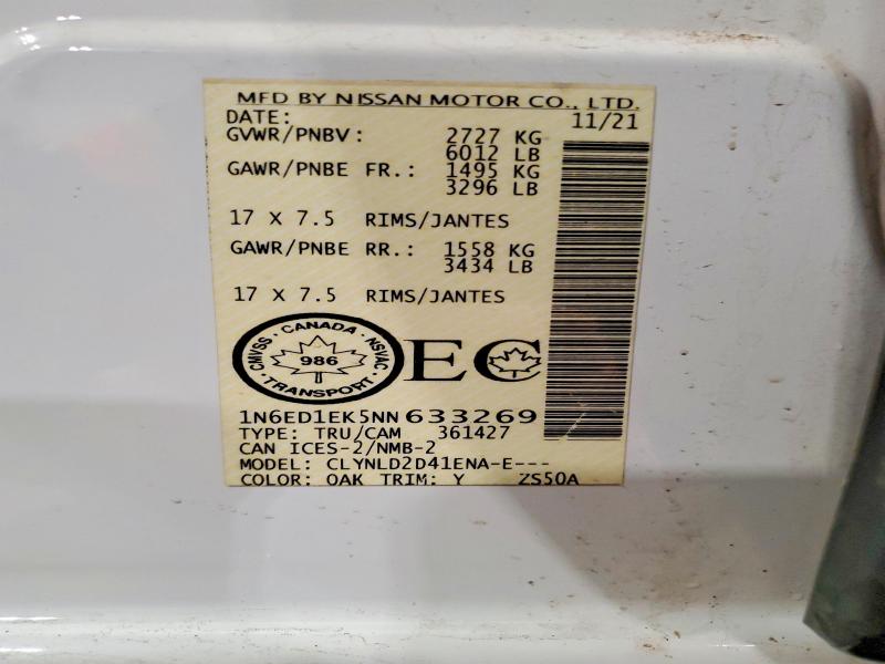Продажа на аукционе авто 2022 Nissan Frontier, vin: 1N6ED1EK5NN633269, номер лота: 73371965