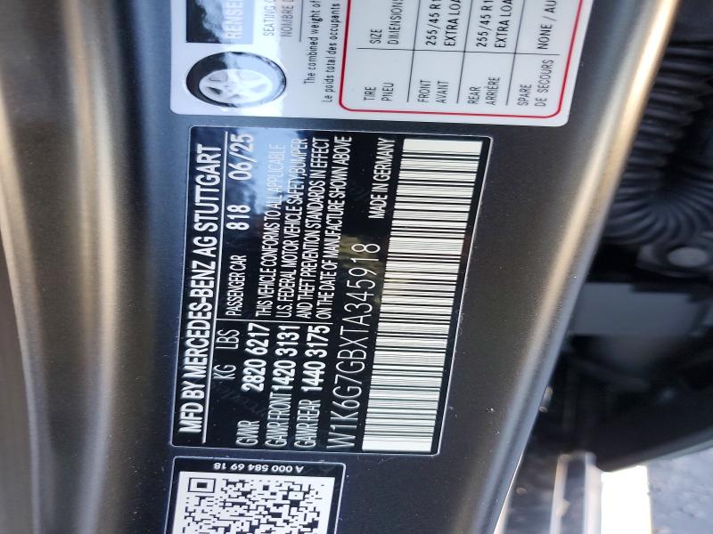 75619955 :رقم المزاد ، W1K6G7GBXTA345918 vin ، 2026 Mercedes-benz S مزاد بيع