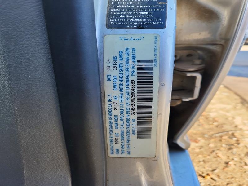 Aukcja sprzedaży 2005 Volkswagen Jetta, vin: 3VWSR69M75M046689, numer aukcji: 75778725