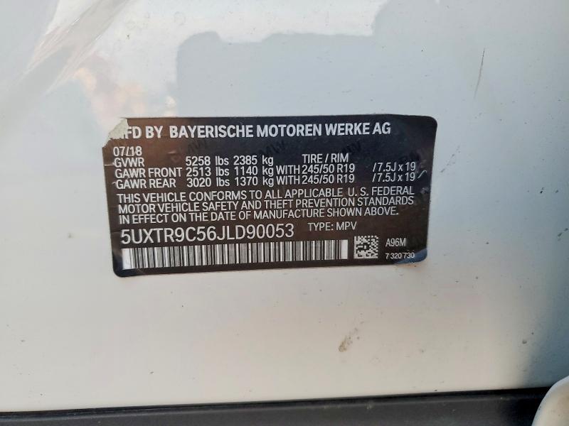 2018 Bmw X3 მანქანა იყიდება აუქციონზე, vin: 5UXTR9C56JLD90053, აუქციონის ნომერი: 78638875