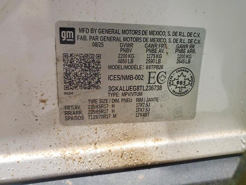 Aukcja sprzedaży 2026 Gmc Terrain, vin: 3GKALUEG8TL236738, numer aukcji: 78607735