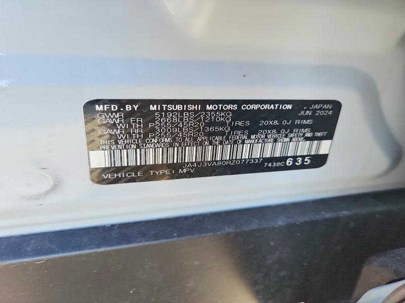 78687185 :رقم المزاد ، JA4J3VA80RZ077337 vin ، 2024 Mitsubishi Outlander مزاد بيع