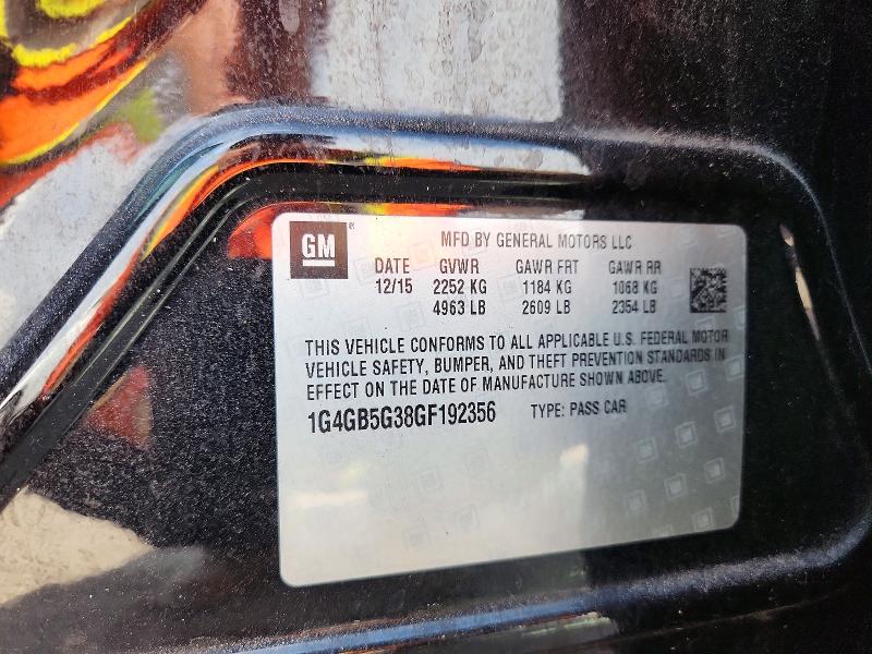 2016 Buick Lacrosse მანქანა იყიდება აუქციონზე, vin: 1G4GB5G38GF192356, აუქციონის ნომერი: 77313135