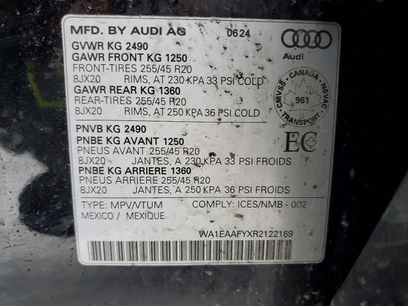 Aukcja sprzedaży 2024 Audi Q5, vin: WA1EAAFYXR2122169, numer aukcji: 77293875