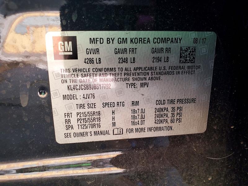 Продаж на аукціоні авто 2018 Buick Encore, vin: KL4CJCSB9JB517792, номер лоту: 79399385