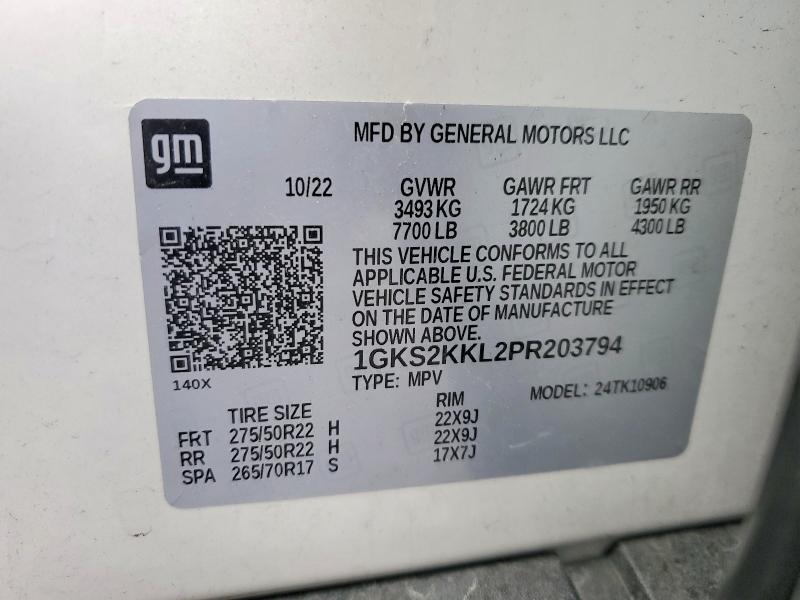 Aukcja sprzedaży 2023 Gmc Yukon Xl, vin: 1GKS2KKL2PR203794, numer aukcji: 77677335