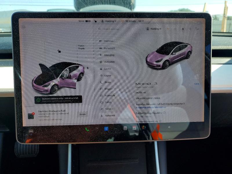 2018 Tesla Model 3 მანქანა იყიდება აუქციონზე, vin: 5YJ3E1EA1JF178069, აუქციონის ნომერი: 76113505