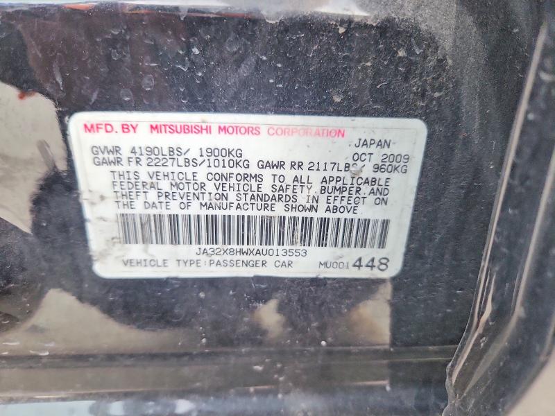 Продаж на аукціоні авто 2010 Mitsubishi Lancer, vin: JA32X8HWXAU013553, номер лоту: 77244265