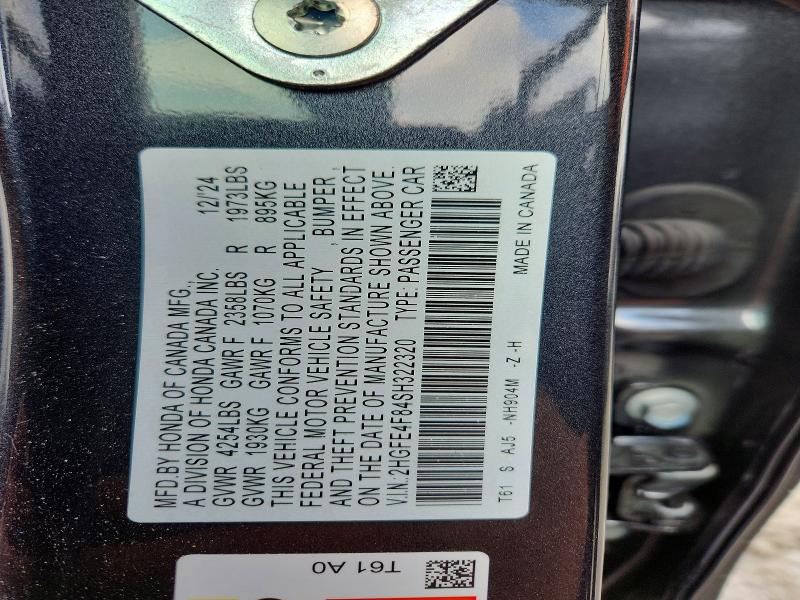 74700105 :رقم المزاد ، 2HGFE4F84SH322320 vin ، 2025 Honda Civic مزاد بيع