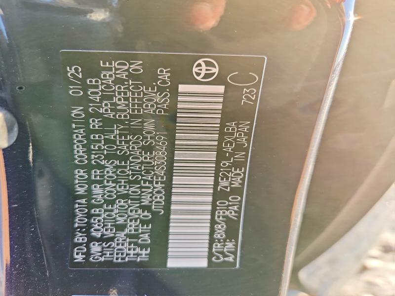 Aukcja sprzedaży 2025 Toyota Corolla, vin: JTDBCMFE4S3084691, numer aukcji: 75873685