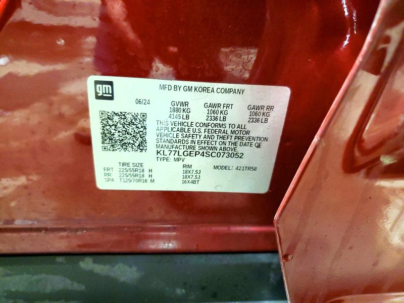Aukcja sprzedaży 2025 Chevrolet Trax, vin: KL77LGEP4SC073052, numer aukcji: 76412525