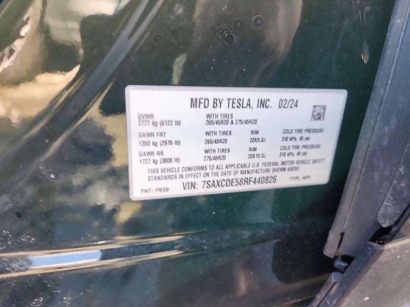 Продаж на аукціоні авто 2024 Tesla Model X, vin: 7SAXCDE58RF440826, номер лоту: 73691395