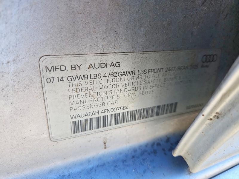 Aukcja sprzedaży 2015 Audi A4, vin: WAUAFAFL4FN007584, numer aukcji: 78885345