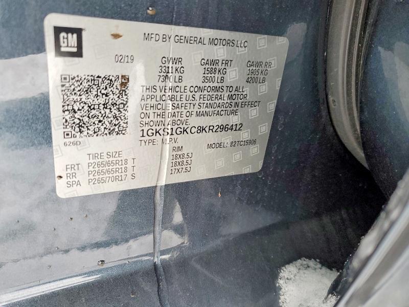 Продаж на аукціоні авто 2019 Gmc Yukon Xl C, vin: 1GKS1GKC8KR296412, номер лоту: 75622105