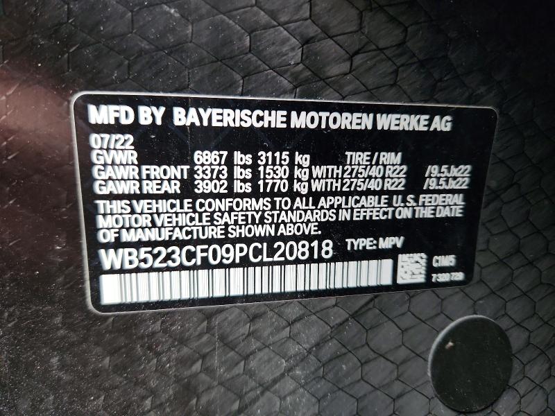 Aukcja sprzedaży 2023 Bmw Ix, vin: WB523CF09PCL20818, numer aukcji: 76213215