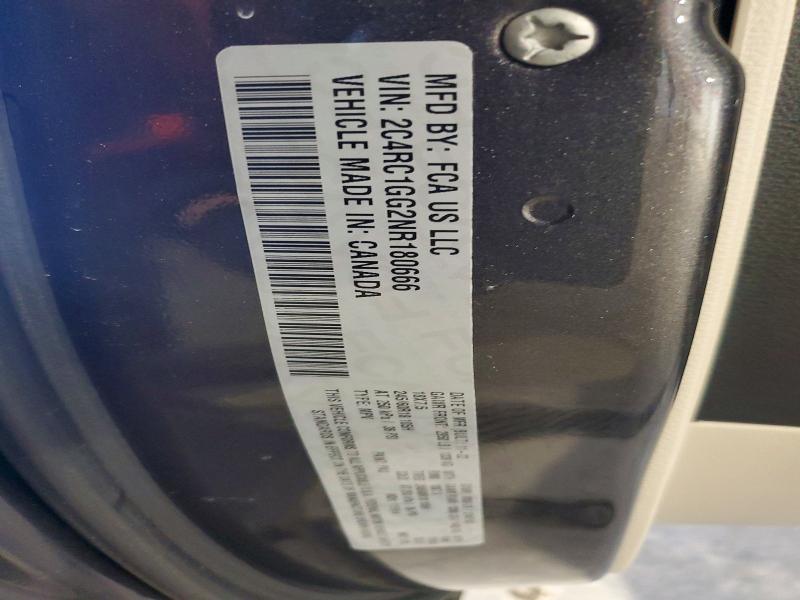 77311075 :رقم المزاد ، 2C4RC1GG2NR180666 vin ، 2022 Chrysler Pacifica مزاد بيع