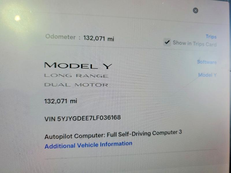 Продаж на аукціоні авто 2020 Tesla Model Y, vin: 5YJYGDEE7LF036168, номер лоту: 77322985