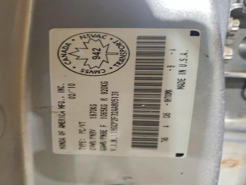 77334075 :رقم المزاد ، 1HGCP2F32AA805131 vin ، 2010 Honda Accord مزاد بيع