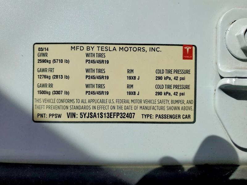 Продаж на аукціоні авто 2014 Tesla Model S, vin: 5YJSA1S13EFP32407, номер лоту: 78562895