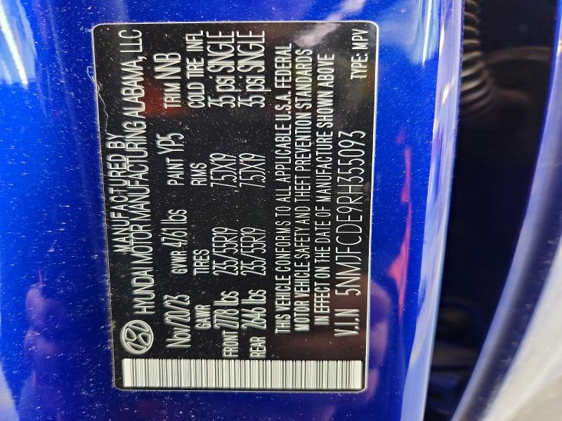 79088245 :رقم المزاد ، 5NMJFCDE9RH355093 vin ، 2024 Hyundai Tucson مزاد بيع