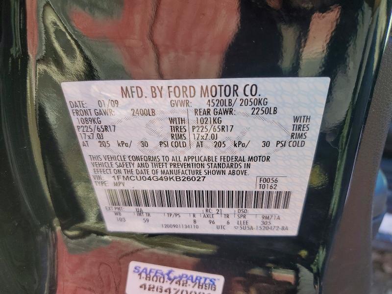 Продаж на аукціоні авто 2009 Ford Escape, vin: 1FMCU04G49KB26027, номер лоту: 75637805