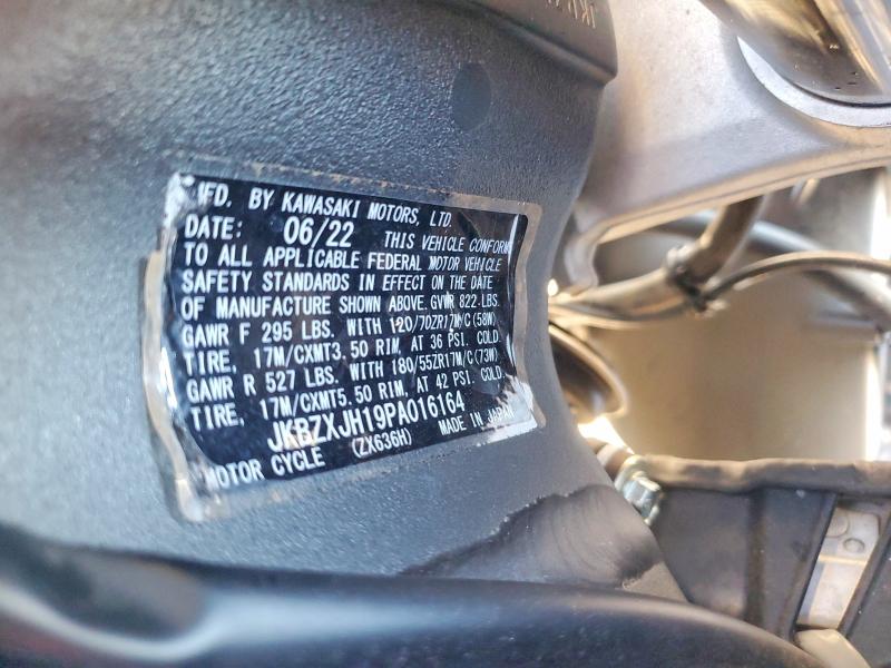 Aukcja sprzedaży 2023 Kawasaki Zx636, vin: JKBZXJH19PA016164, numer aukcji: 77940695