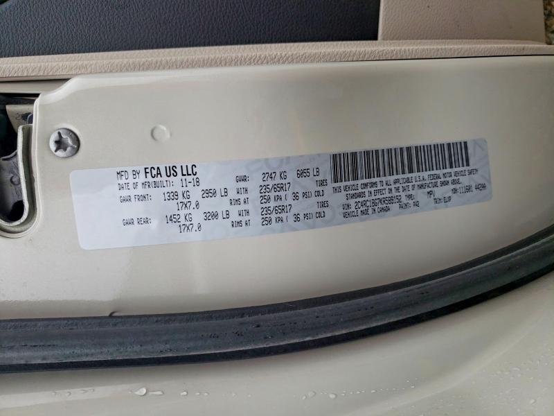 78713165 :رقم المزاد ، 2C4RC1BG7KR589152 vin ، 2019 Chrysler Pacifica مزاد بيع