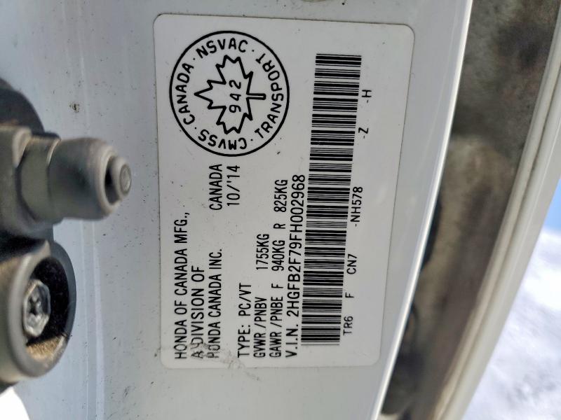 2015 Honda Civic მანქანა იყიდება აუქციონზე, vin: 2HGFB2F79FH002968, აუქციონის ნომერი: 74325215