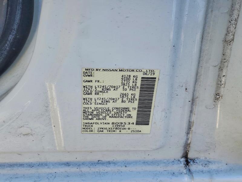 Продаж на аукціоні авто 2019 Nissan Nv 2500, vin: 1N6AF0LY5KN809534, номер лоту: 74430955