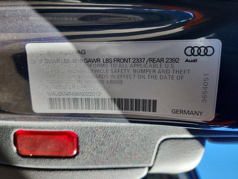 Продаж на аукціоні авто 2019 Audi A4, vin: WAUGMAF48KN022012, номер лоту: 78358835