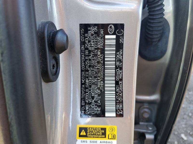 Aukcja sprzedaży 2016 Lexus Es, vin: JTHBK1GG6G2214743, numer aukcji: 77900745
