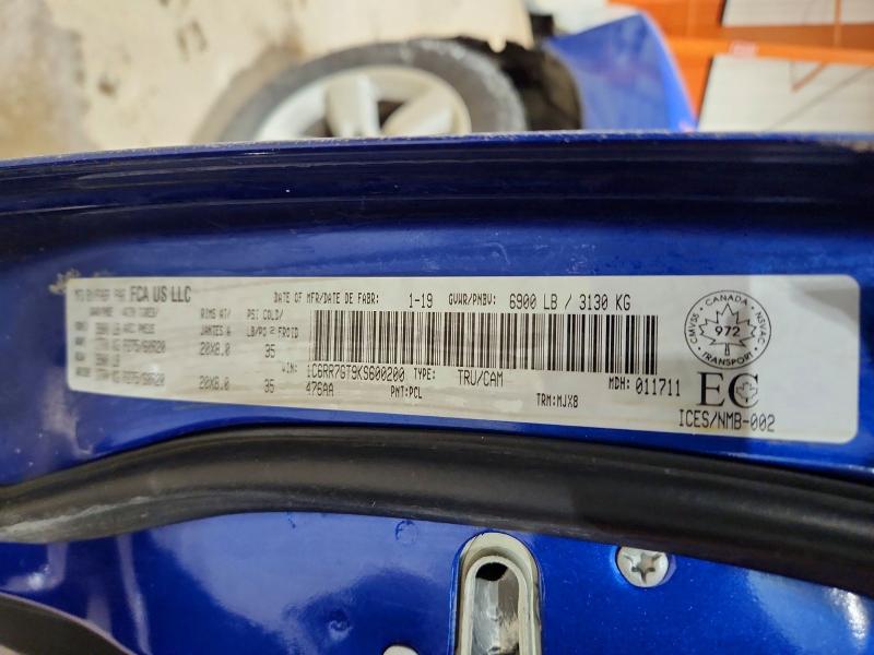 Aukcja sprzedaży 2019 Ram 1500 Classic, vin: 1C6RR7GT9KS600200, numer aukcji: 78208615