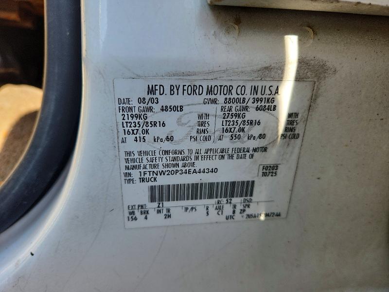 Продажа на аукционе авто 2004 Ford F250, vin: 1FTNW20P34EA44340, номер лота: 78840295