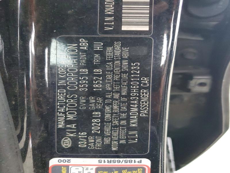 76002195 :رقم المزاد ، KNADM4A39H6011235 vin ، 2017 Kia Rio مزاد بيع