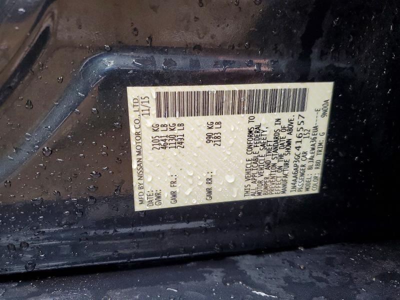 77755905 :رقم المزاد ، 1N4AA6AP3GC416557 vin ، 2016 Nissan Maxima مزاد بيع